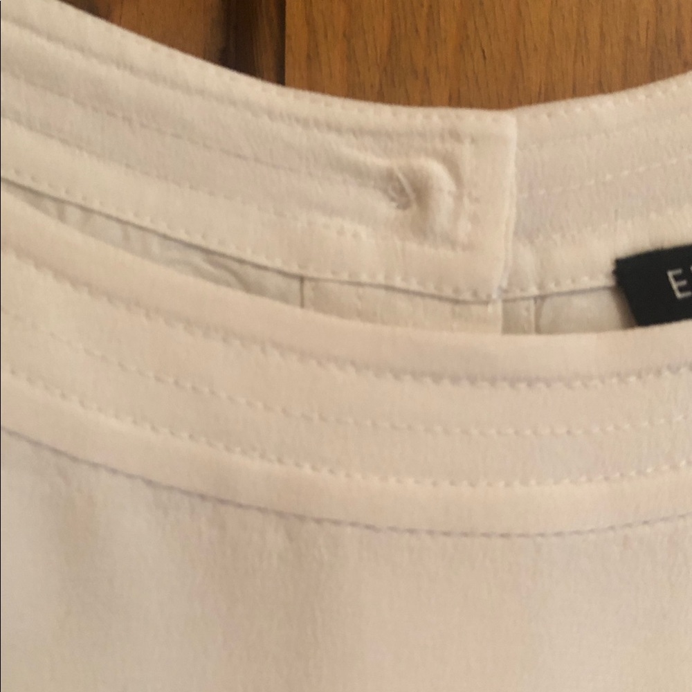 Eileen Fisher Sleeveless Crewneck Lined Silk Blouse - Cream - Picture 6 of 8